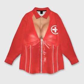 Женская рубашка oversize 3D с принтом Костюм медсестры в Кировске,  |  | год | грудь | костюм | медсестра | новый | ролевые | тело