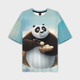 Мужская футболка oversize 3D с принтом Кунг фу панда в Новосибирске,  |  | Тематика изображения на принте: панда