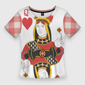Женская футболка 3D Slim с принтом Дама в Тюмени,  |  | 14 февраля | love | влюбленные | карты | королева | король | лав | любовь | пара | парные | подарок