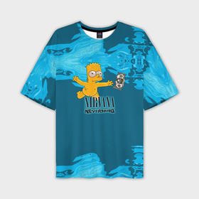 Мужская футболка oversize 3D с принтом Nirvana  Simpson ,  |  | Тематика изображения на принте: cobain | curt | nirvana | rock | группа | кобейн | курт | нирвана | рок