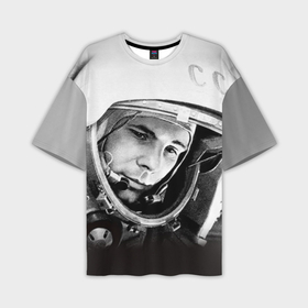 Мужская футболка oversize 3D с принтом Гагарин 1 в Санкт-Петербурге,  |  | гагарин | космос | космос наш | поехали | ретро | ссср | юрий гагарин