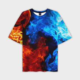 Мужская футболка oversize 3D с принтом Битва огней в Кировске,  |  | Тематика изображения на принте: огонь