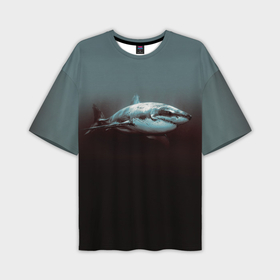 Мужская футболка oversize 3D с принтом Акула в Тюмени,  |  | акула | море | хищник