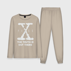 Мужская пижама с лонгсливом хлопок с принтом X Files в Кировске,  |  | mulder | scully | x files | малдер | материалы | нло | пришельцы | секретные | скалли