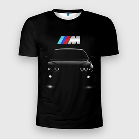 Мужская футболка 3D Slim с принтом BMW в Курске, 100% полиэстер с улучшенными характеристиками | приталенный силуэт, круглая горловина, широкие плечи, сужается к линии бедра | bmw | автомобиль | бмв | бумер