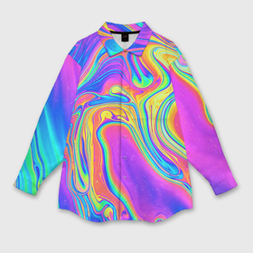 Мужская рубашка oversize 3D с принтом Цветные разводы в Санкт-Петербурге,  |  | Тематика изображения на принте: абстракция | краска | разводы | узор