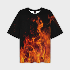 Мужская футболка oversize 3D с принтом Огонь   языки пламени в Новосибирске,  |  | костер | пламя