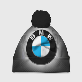 Шапка 3D c помпоном с принтом BMW в Тюмени, 100% полиэстер | универсальный размер, печать по всей поверхности изделия | bmw | бмв | лого | логотип