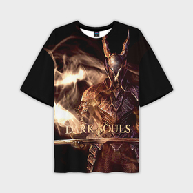 Мужская футболка oversize 3D с принтом Dark souls   black knight в Тюмени,  |  | Тематика изображения на принте: dark souls | praise the sun | you died | дарк соулс