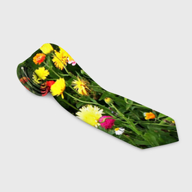 Галстук 3D с принтом Полевые цветы луговые в Екатеринбурге, 100% полиэстер | Длина 148 см; Плотность 150-180 г/м2 | поле | полевые цветы | цветы