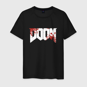 Мужская футболка хлопок с принтом Doom 2016 , 100% хлопок | прямой крой, круглый вырез горловины, длина до линии бедер, слегка спущенное плечо. | 2016 | doom | дум | игра | игры | кровь | череп | черепа