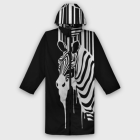 Мужской дождевик 3D с принтом Зебра в Кировске,  |  | граффити | зебра | искусство | прикольные картинки | чёрно белое