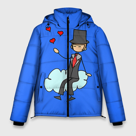 Мужская зимняя куртка 3D с принтом Вечная любовь в Тюмени, верх — 100% полиэстер; подкладка — 100% полиэстер; утеплитель — 100% полиэстер | длина ниже бедра, свободный силуэт Оверсайз. Есть воротник-стойка, отстегивающийся капюшон и ветрозащитная планка. 

Боковые карманы с листочкой на кнопках и внутренний карман на молнии. | Тематика изображения на принте: 14 февраля | день святого валентина | для двоих | для жениха | для мужа | жених | любовь | молодожены | муж | свадьба
