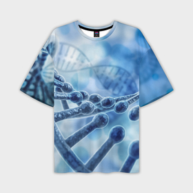 Мужская футболка oversize 3D с принтом Молекула ДНК в Санкт-Петербурге,  |  | dna | биохимия | внешность | ген | генетика | днк | молекула | наследственность | спираль | способности | структура | характер | черты