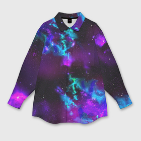 Мужская рубашка oversize 3D с принтом Звездное небо ,  |  | вселенная | галактика | звезды | планеты | туманность