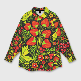 Мужская рубашка oversize 3D с принтом Роспись Хохлома ,  |  | flower | flowers | russia |   | павлопасадские платки | платки | раша | рисунок | роспись | россия | хохлома | цветок | цветы