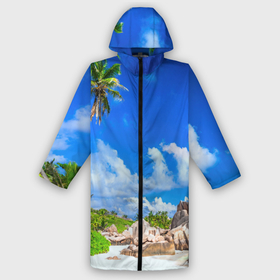 Мужской дождевик 3D с принтом Сейшельские острова в Екатеринбурге,  |  | seychelles | восточная африка | индийский океан | каникулы | море | островное государство | отдых | отпуск | пальмы | песок | пляж | приключение | путешествие | рай | сейшелы | сейшельские острова | туризм