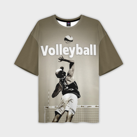 Мужская футболка oversize 3D с принтом Волейбол   удар в прыжке в Петрозаводске,  |  | volleyball | волейбол