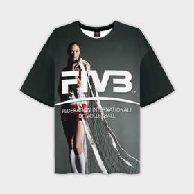 Мужская футболка oversize 3D с принтом Волейбол   Екатерина Гамова FIVB в Курске,  |  | fiv3 | volleyball | волейбол