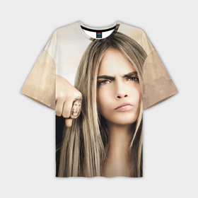 Мужская футболка oversize 3D с принтом Cara Delevingne в Тюмени,  |  | actress | angry | body art | british top model | cara delevingne | emotion | актриса | боди арт | британская топ модель | делевинь | кара | сердитая | эмоция