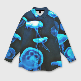Мужская рубашка oversize 3D с принтом Meduse ,  |  | вода | медузы | море | морские | океан