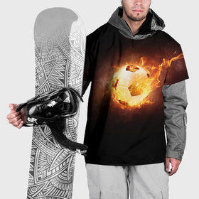 Накидка на куртку 3D с принтом Огненный мяч в Новосибирске, 100% полиэстер |  | мяч | огненный | спорт | футбол