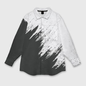 Мужская рубашка oversize 3D с принтом Краска и ничего лишнего в Санкт-Петербурге,  |  | Тематика изображения на принте: белый | дизайн | капли | краска | монохромный | разводы | черный