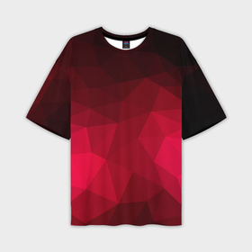 Мужская футболка oversize 3D с принтом Polygonal в Санкт-Петербурге,  |  | красный | полигоны | треугольники