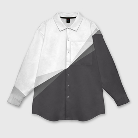 Мужская рубашка oversize 3D с принтом Минимализм в Белгороде,  |  | белый | геометрия | полосы | черный