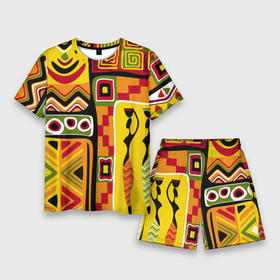 Мужской костюм с шортами 3D с принтом Африка Africa ,  |  | орнамент | этнический | этно | яркий