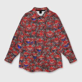 Мужская рубашка oversize 3D с принтом Какодемоны pixel art ,  |  | Тематика изображения на принте: doom | демон | дум