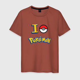 Мужская футболка хлопок с принтом Покемон I love pokemon , 100% хлопок | прямой крой, круглый вырез горловины, длина до линии бедер, слегка спущенное плечо. | pokemon | pokemon go | покемон | покемон го
