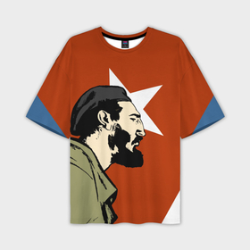 Мужская футболка OVERSIZE 3D с принтом Куба   Фидель в Екатеринбурге,  |  | che | patria o muerte | кастро | куба | о.м.с.к. | революция | ссср | фидель | фидель кастро