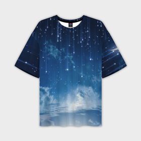 Мужская футболка oversize 3D с принтом Звездное небо в Петрозаводске,  |  | вселенная | галактика | звезды | небо | ночь
