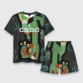 Мужской костюм с шортами 3D с принтом cs:go   Fire Serpent (Огненный змей) ,  |  | ak | cs | csgo | fire | seprent | го | змей | кс | огненный | тайное
