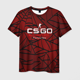 Мужская футболка 3D с принтом cs:go - Crimson Web Style Factory New (Кровавая паутина | Прям с завода) в Новосибирске, 100% полиэфир | прямой крой, круглый вырез горловины, длина до линии бедер | blood | crimson | cs | csgo | web | го | кровь | кс | паутина