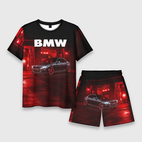 Мужской костюм с шортами 3D с принтом BMW в Петрозаводске,  |  | bmw | авто | автомобиль | бмв | бумер | водитель | гараж | машина | тачка