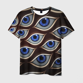 Мужская футболка 3D с принтом Глаза в Петрозаводске, 100% полиэфир | прямой крой, круглый вырез горловины, длина до линии бедер | большой брат | глаз | зрачок | очи