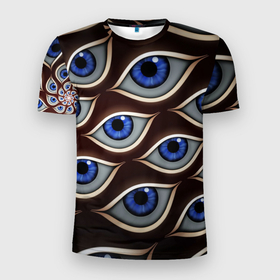 Мужская футболка 3D спортивная с принтом Глаза в Екатеринбурге, 100% полиэстер с улучшенными характеристиками | приталенный силуэт, круглая горловина, широкие плечи, сужается к линии бедра | большой брат | глаз | зрачок | очи