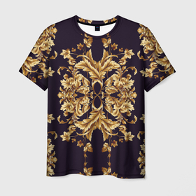 Мужская футболка 3D с принтом Style в Тюмени, 100% полиэфир | прямой крой, круглый вырез горловины, длина до линии бедер | fashion | luxury | texture | дорогая | дорогой | золото | люкс | паттерн | роскошь | серебро | стиль | стильная | текстура