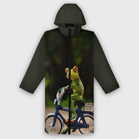 Мужской дождевик 3D с принтом Лягушка в Курске,  |  | Тематика изображения на принте: велосипед | жаба | животные | лягушка | мини | фигурка
