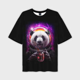 Мужская футболка oversize 3D с принтом Panda Cosmonaut в Новосибирске,  |  | Тематика изображения на принте: bear | galaxy | panda | space | star | астронавт | галактика | звезда | космонавт | космос | медведь | панда
