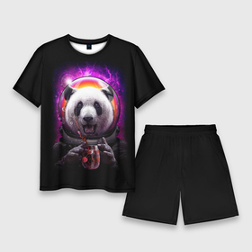 Мужской костюм с шортами 3D с принтом Panda Cosmonaut в Новосибирске,  |  | Тематика изображения на принте: bear | galaxy | panda | space | star | астронавт | галактика | звезда | космонавт | космос | медведь | панда