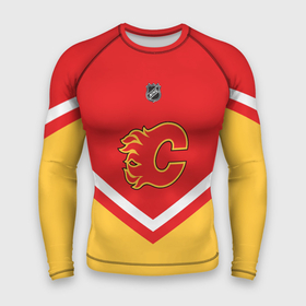 Мужской рашгард 3D с принтом Calgary Flames эмблема в Курске,  |  | Тематика изображения на принте: 