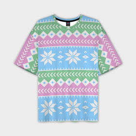 Мужская футболка OVERSIZE 3D с принтом Норвежские узоры в Санкт-Петербурге,  |  | Тематика изображения на принте: зима | нг | новый год | норвежские узоры | рождество | свитер | снег