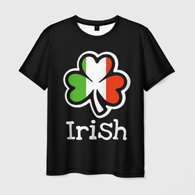 Мужская футболка 3D с принтом Irish   tricolor clover в Екатеринбурге, 100% полиэфир | прямой крой, круглый вырез горловины, длина до линии бедер | 