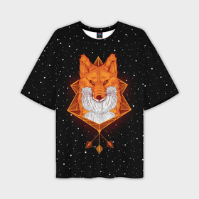 Мужская футболка oversize 3D с принтом Огненный лис в Петрозаводске,  |  | animal | beast | fox | heart | love | orange | животное | зверь | лис | лиса | личиска | любовь | огонь | пламя | рыжая | сердце