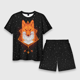 Мужской костюм с шортами 3D с принтом Огненный лис в Санкт-Петербурге,  |  | animal | beast | fox | heart | love | orange | животное | зверь | лис | лиса | личиска | любовь | огонь | пламя | рыжая | сердце