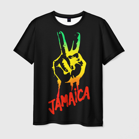 Мужская футболка 3D с принтом Ямайка в Тюмени, 100% полиэфир | прямой крой, круглый вырез горловины, длина до линии бедер | 