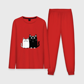 Мужская пижама с лонгсливом хлопок с принтом Влюбленные коты в Екатеринбурге,  |  | 14 февраля | влюбленным | девушке | кот | коты | котята. | кошка | любовь | мужчине | парню | подарок